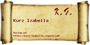 Kurz Izabella névjegykártya